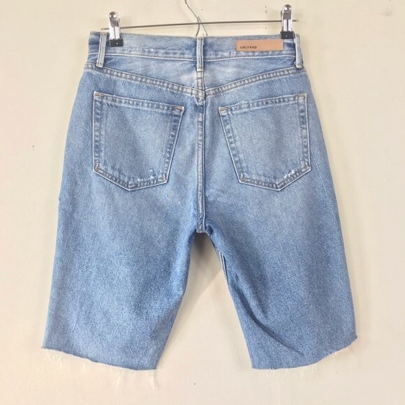 Grlfrnd Beverly One For The Road Denim Long Bermuda Boyfriend Jean Shorts 26 - Picture 6 of 16